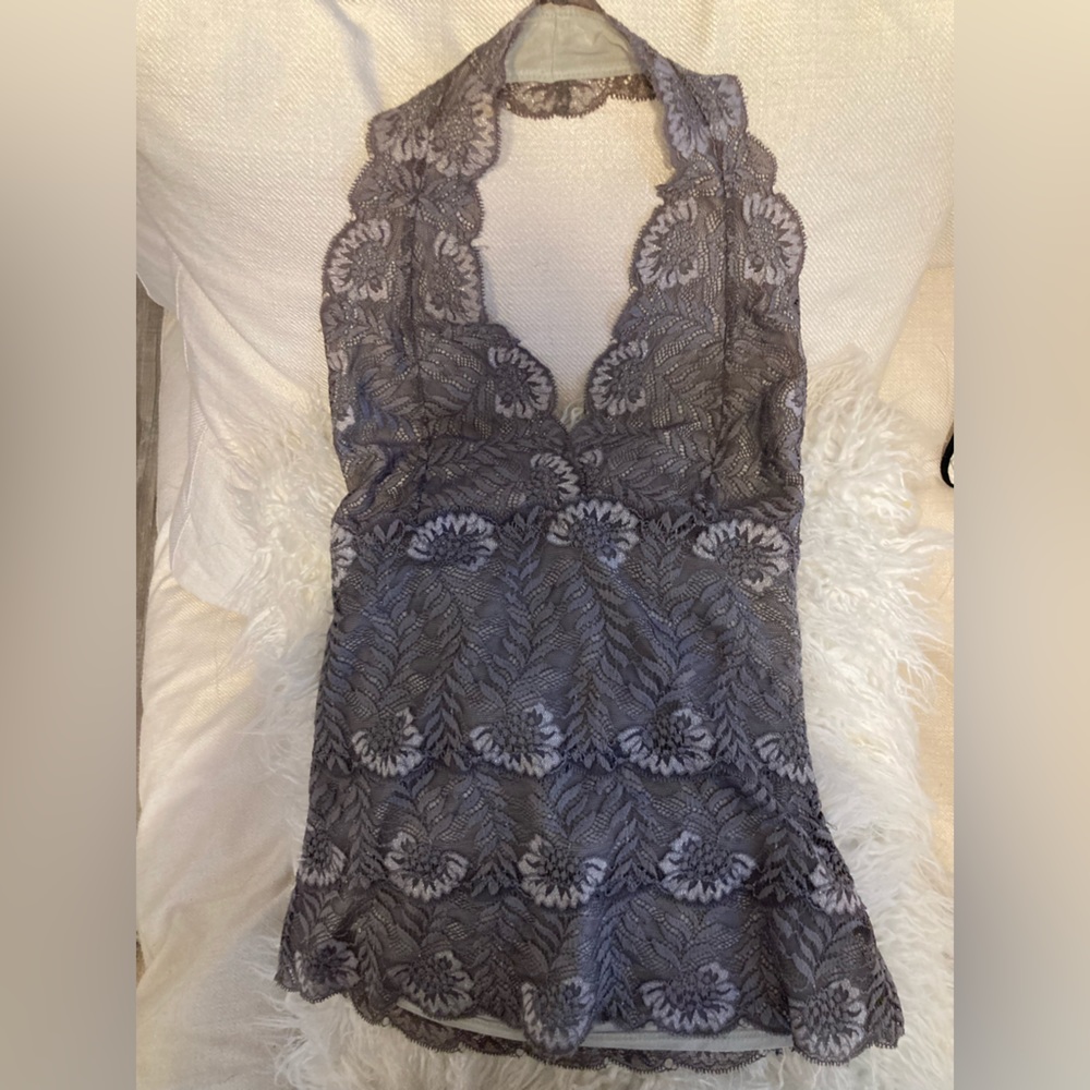 Limited Silver Lace Halter Top, size S, EUC